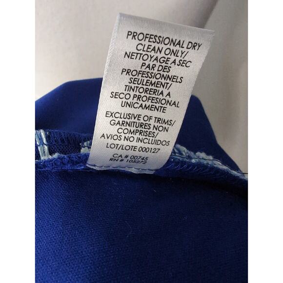 JS Collections Soutache lace quilled embroidery blue cocktail dress 16W - Picture 9 of 9